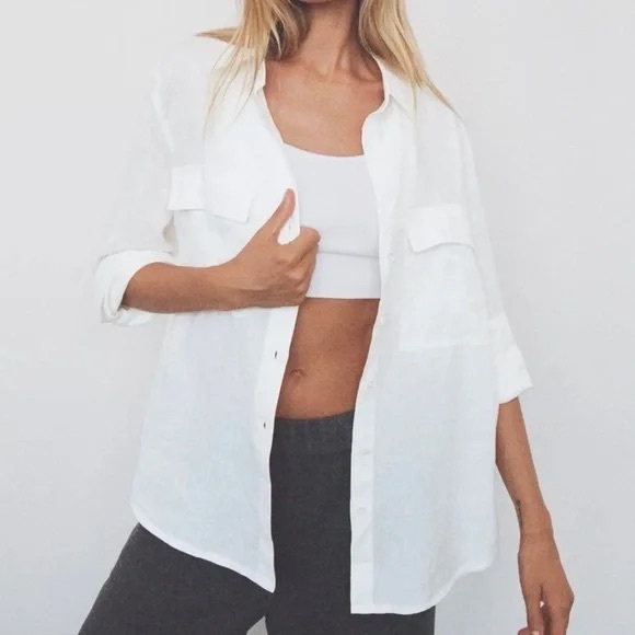 NWTS Aritzia The Group Babaton  Oversized Button up Utility Shirt - Picture 2 of 13